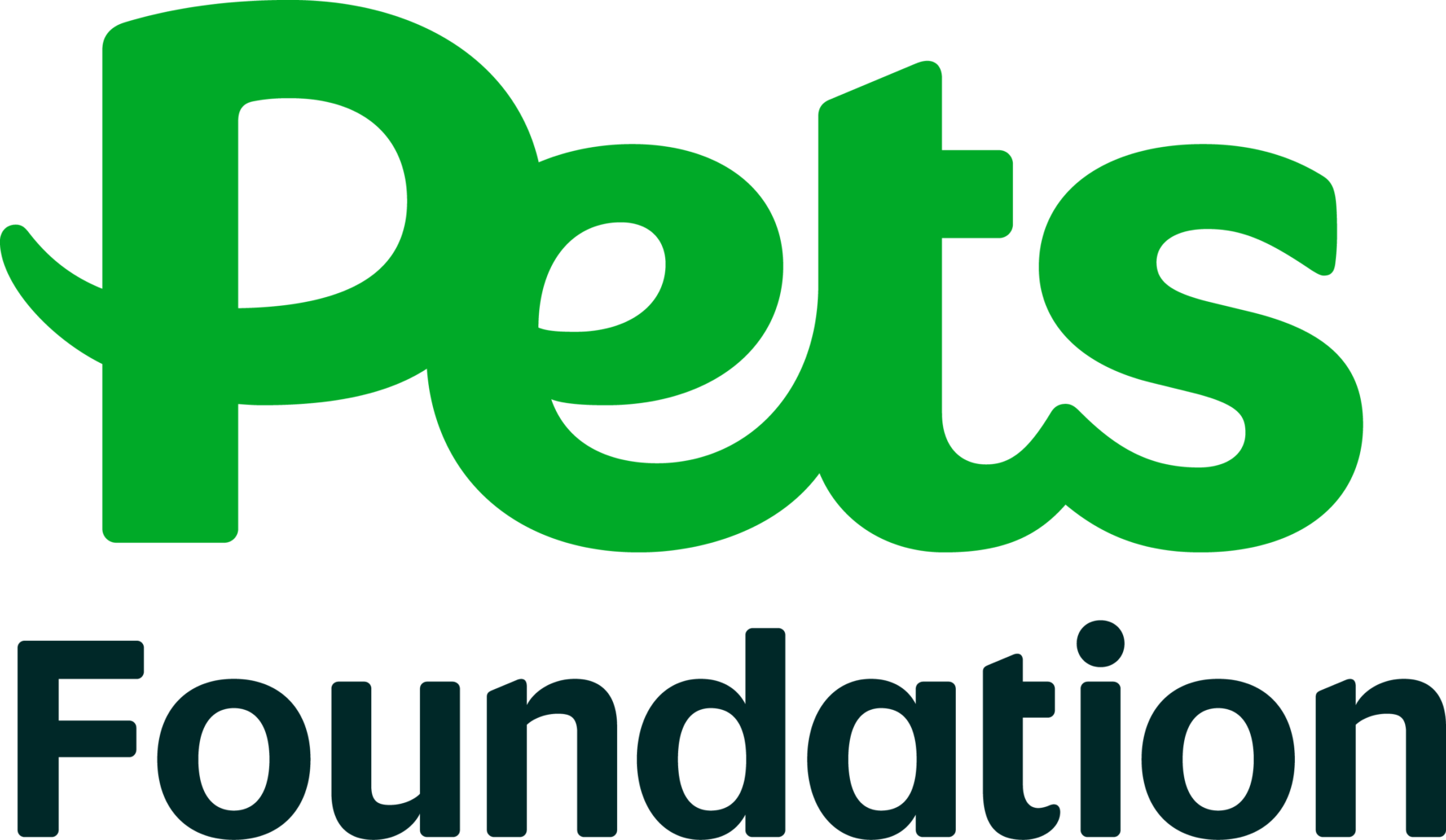 Pets Foundation Stacked Logo Core Green And Dark Teal Rgb